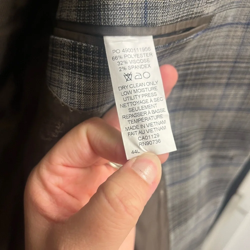 44L Lauren Ralph Lauren Checkered Grey Blazer Jacket Coat‎ EUC